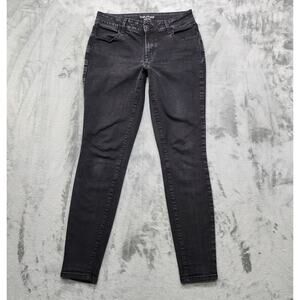 Maurices Jeans Womens M LONG Black Mid‎ Rise Skinny Leg Jegging Ankle Stretch